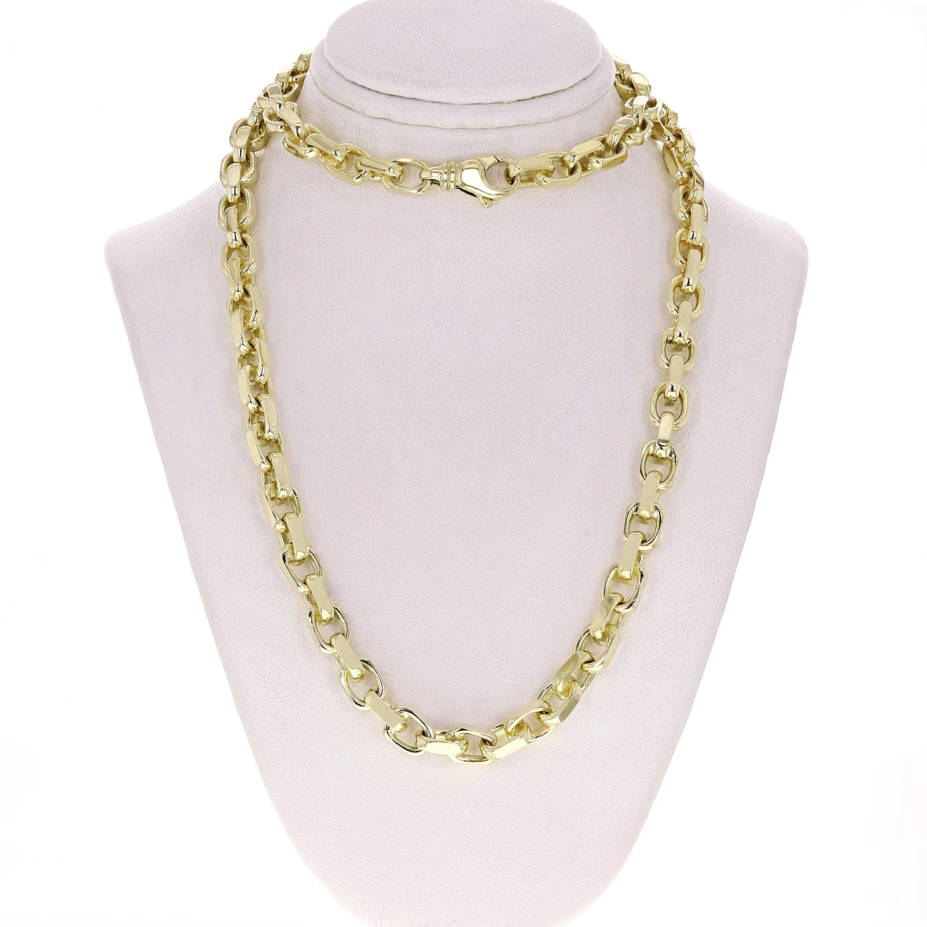 14k Yellow White or Rose Gold Handmade Fashion Link Necklace 4.5mm Various Lengths