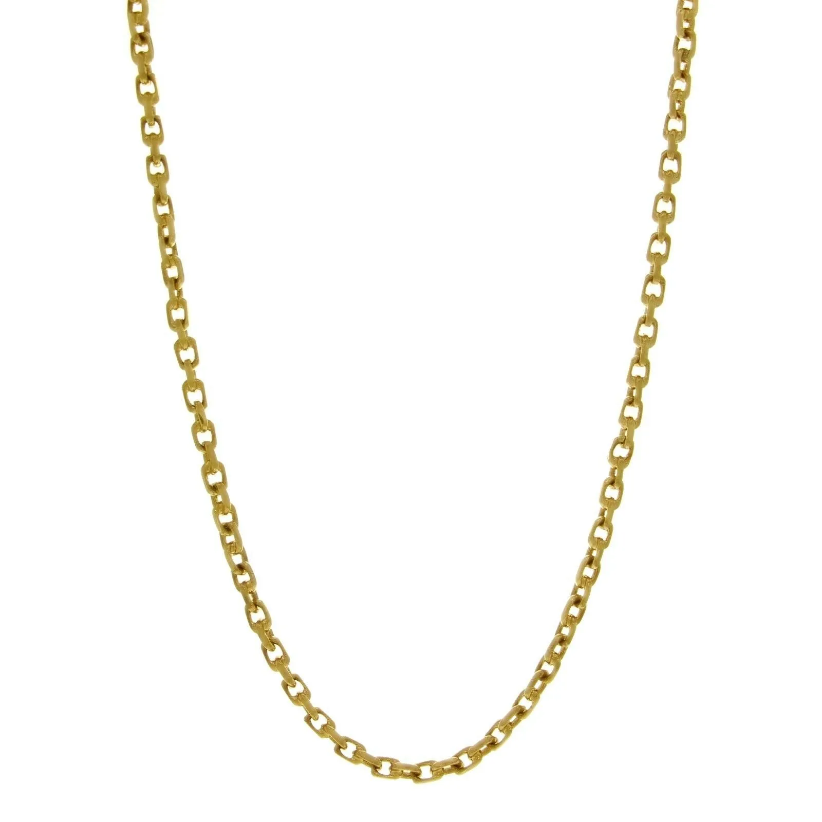 14k Yellow White or Rose Gold Handmade Fashion Link Necklace 4.5mm Various Lengths