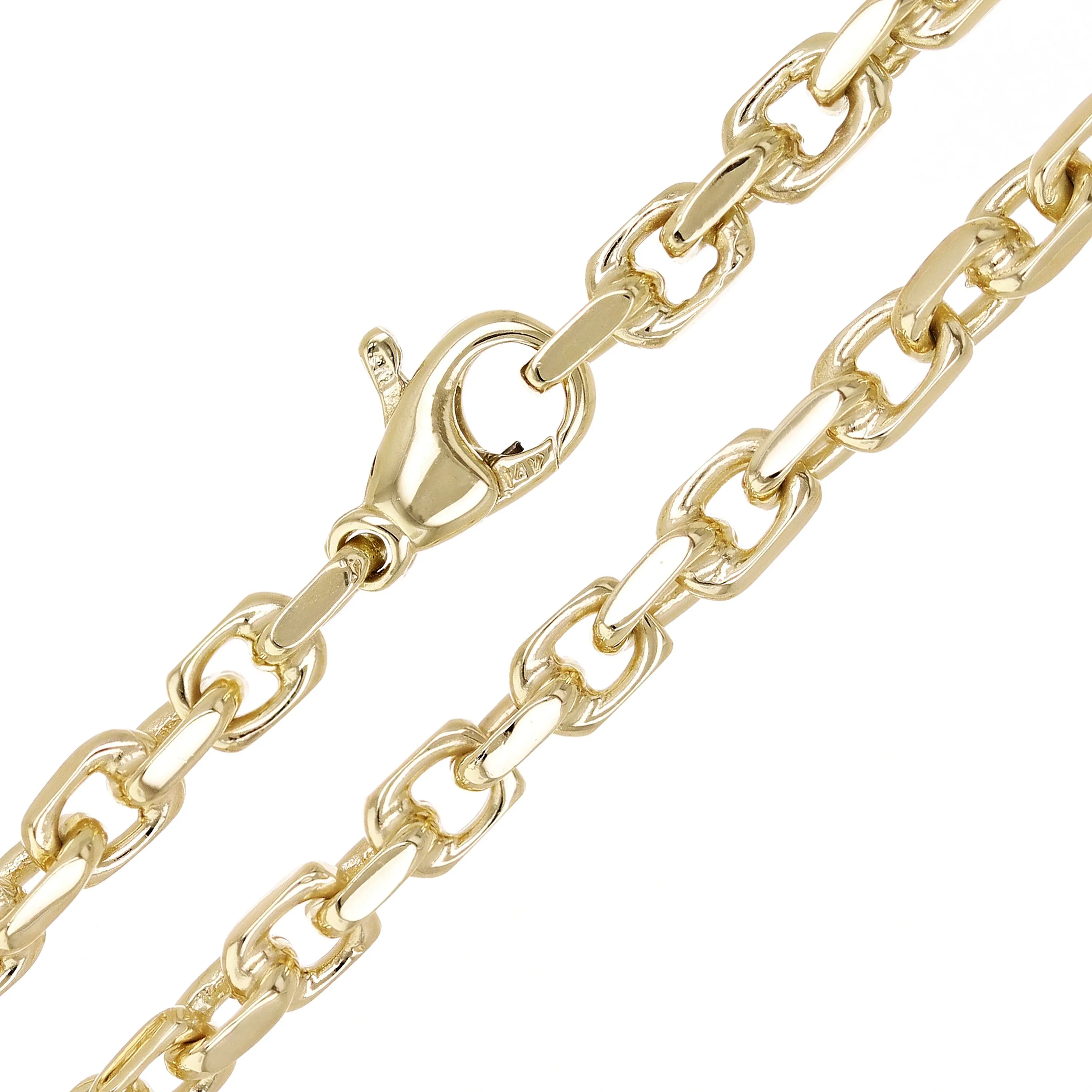 14k Yellow White or Rose Gold Handmade Fashion Link Necklace 4.5mm Various Lengths