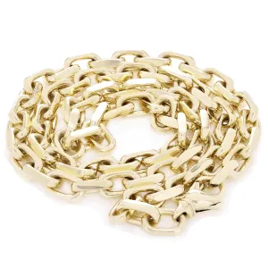 14k Yellow White or Rose Gold Handmade Fashion Link Necklace 7.94mm Various Size
