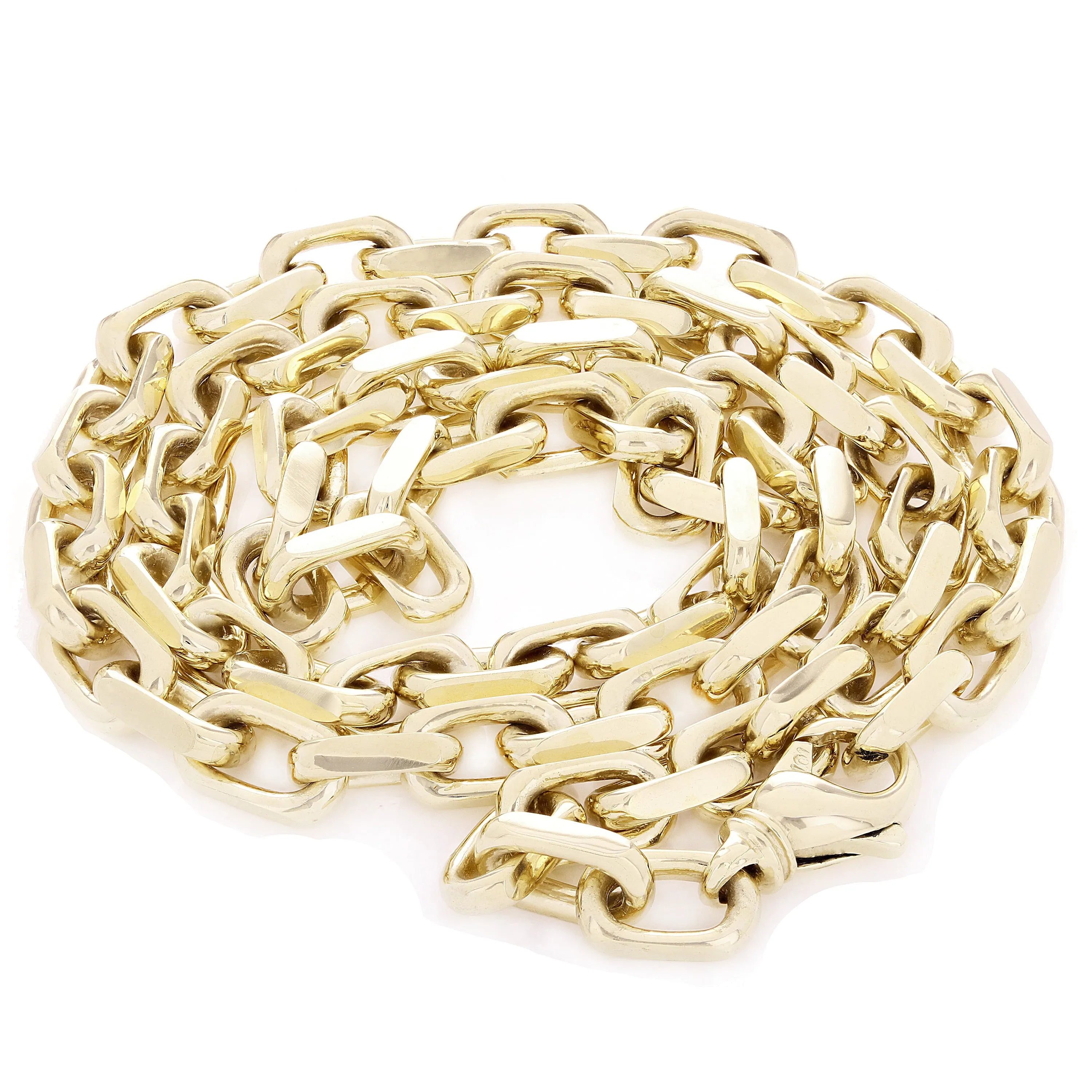 14k Yellow White or Rose Gold Handmade Fashion Link Necklace 7.94mm Various Size