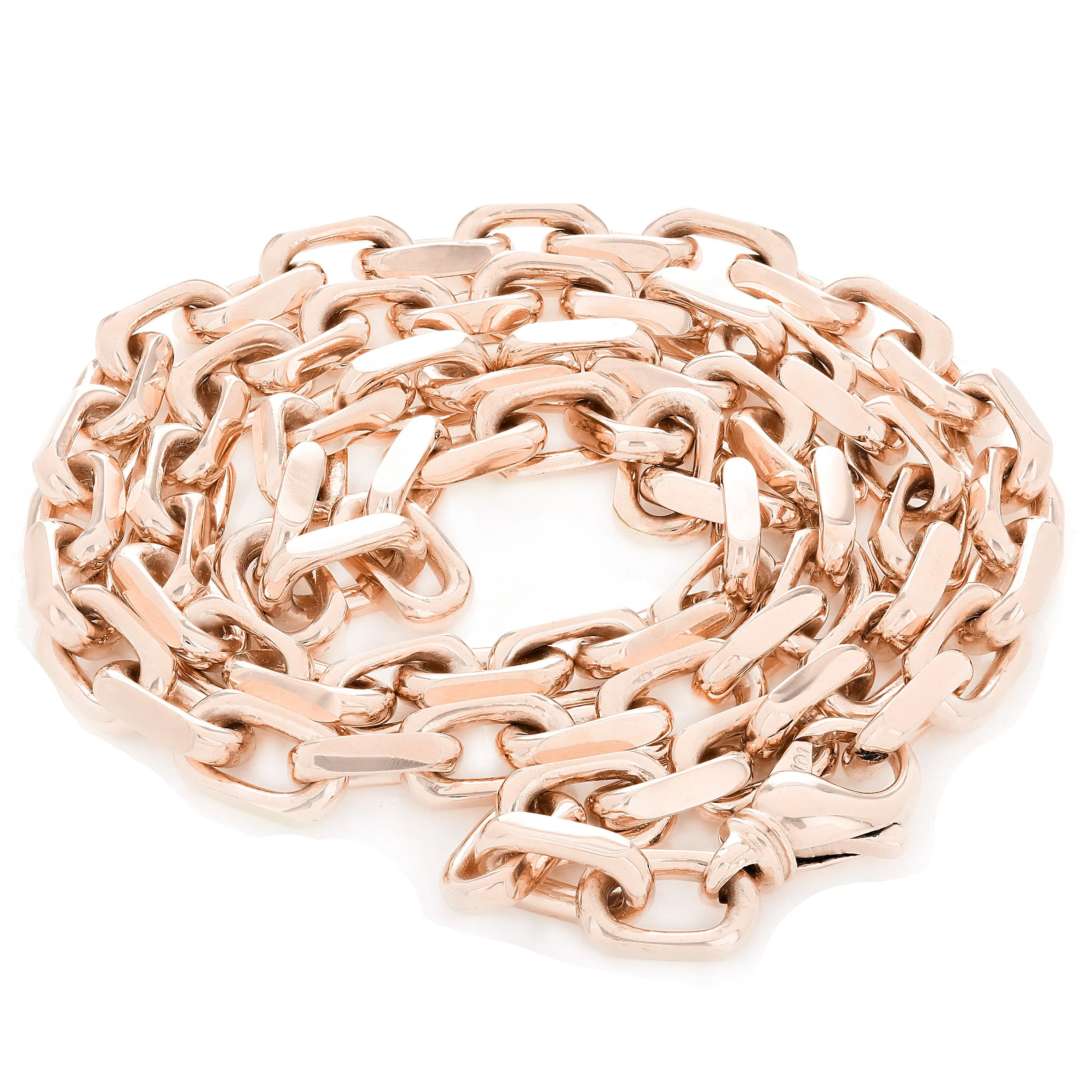 14k Yellow White or Rose Gold Handmade Fashion Link Necklace 7.94mm Various Size