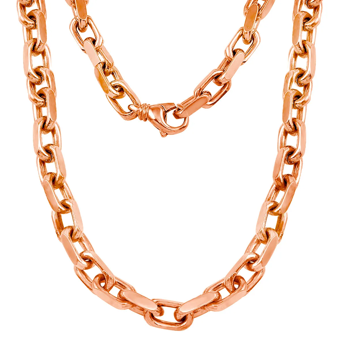 14k Yellow White or Rose Gold Handmade Fashion Link Necklace 7.94mm Various Size