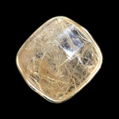 18K Gold Plated Rutilated Quartz Ring