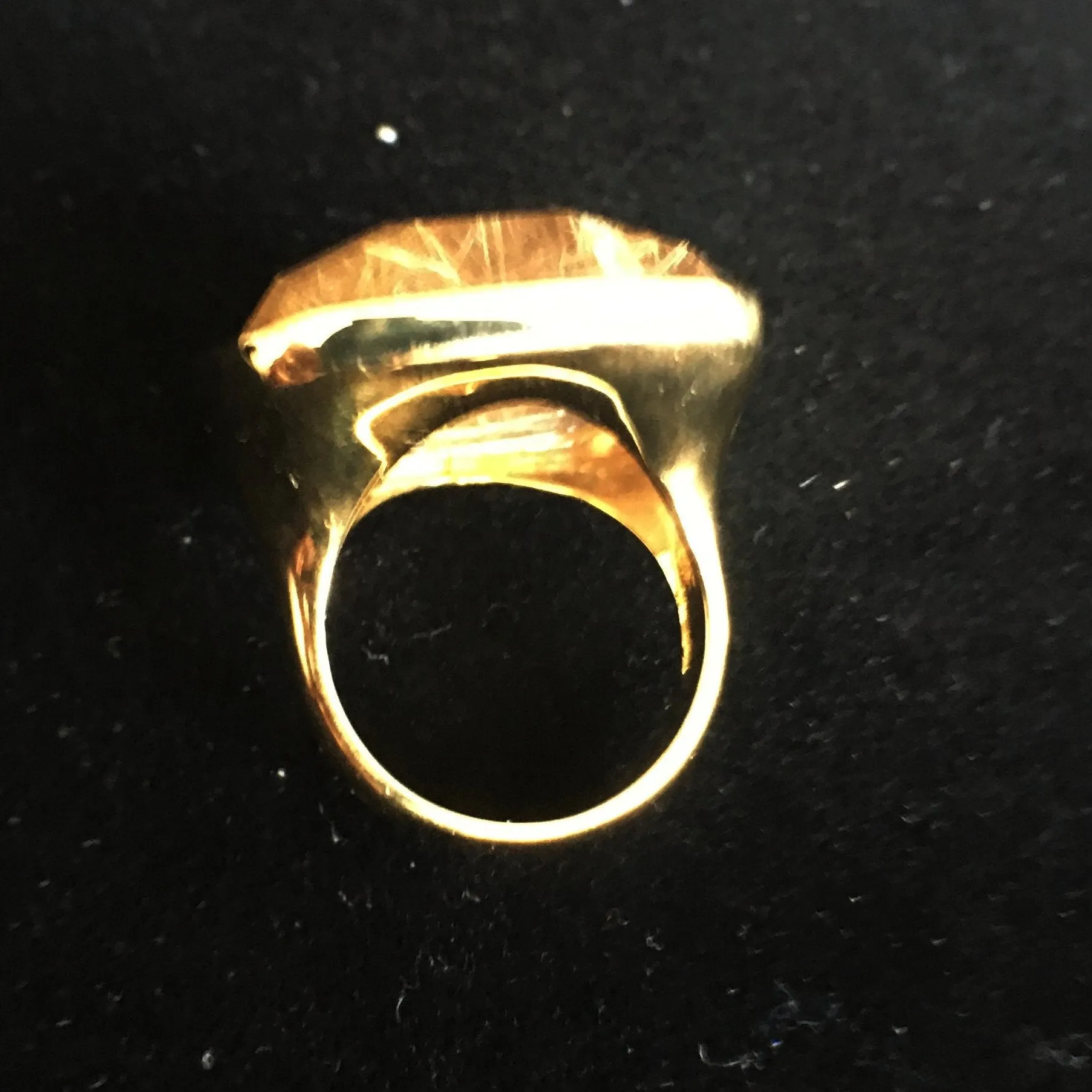 18K Gold Plated Rutilated Quartz Ring