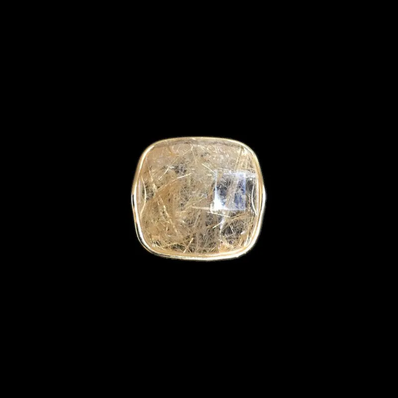 18K Gold Plated Rutilated Quartz Ring