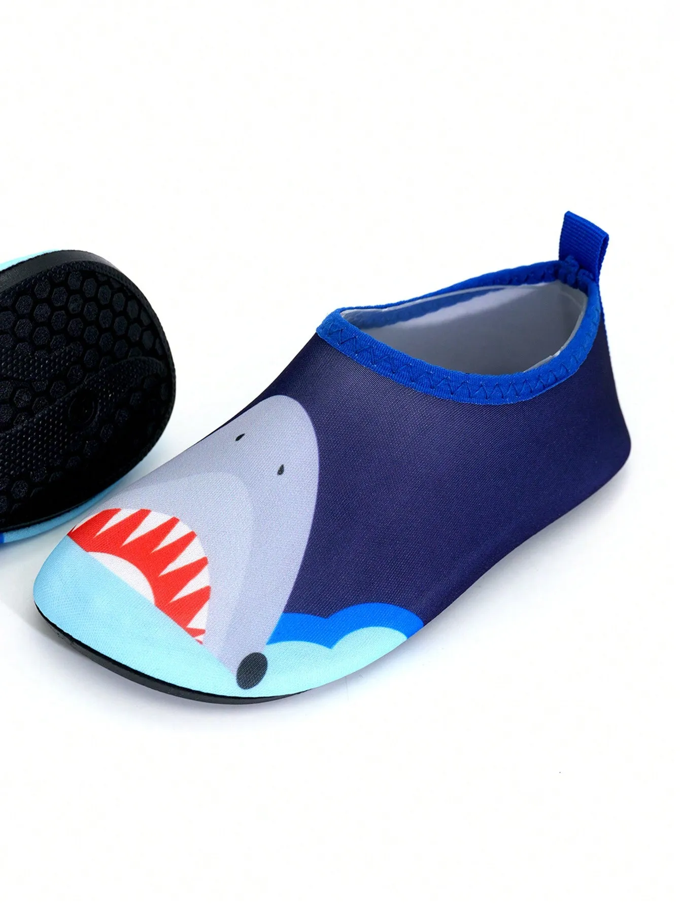 1pair Boys' Blue Rubber Anti-Slip Water Shoes FD