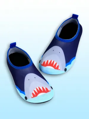 1pair Boys' Blue Rubber Anti-Slip Water Shoes FD
