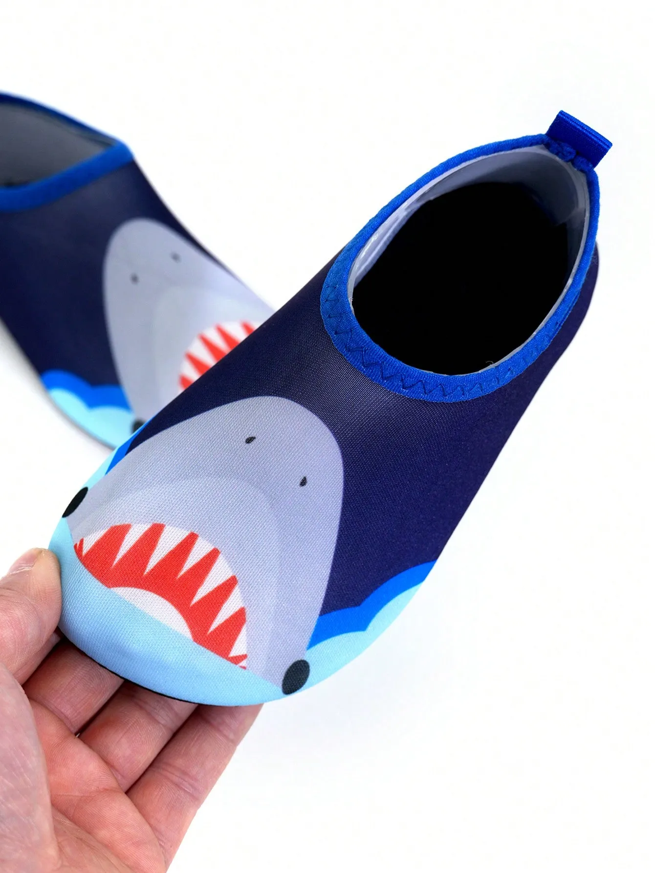 1pair Boys' Blue Rubber Anti-Slip Water Shoes FD