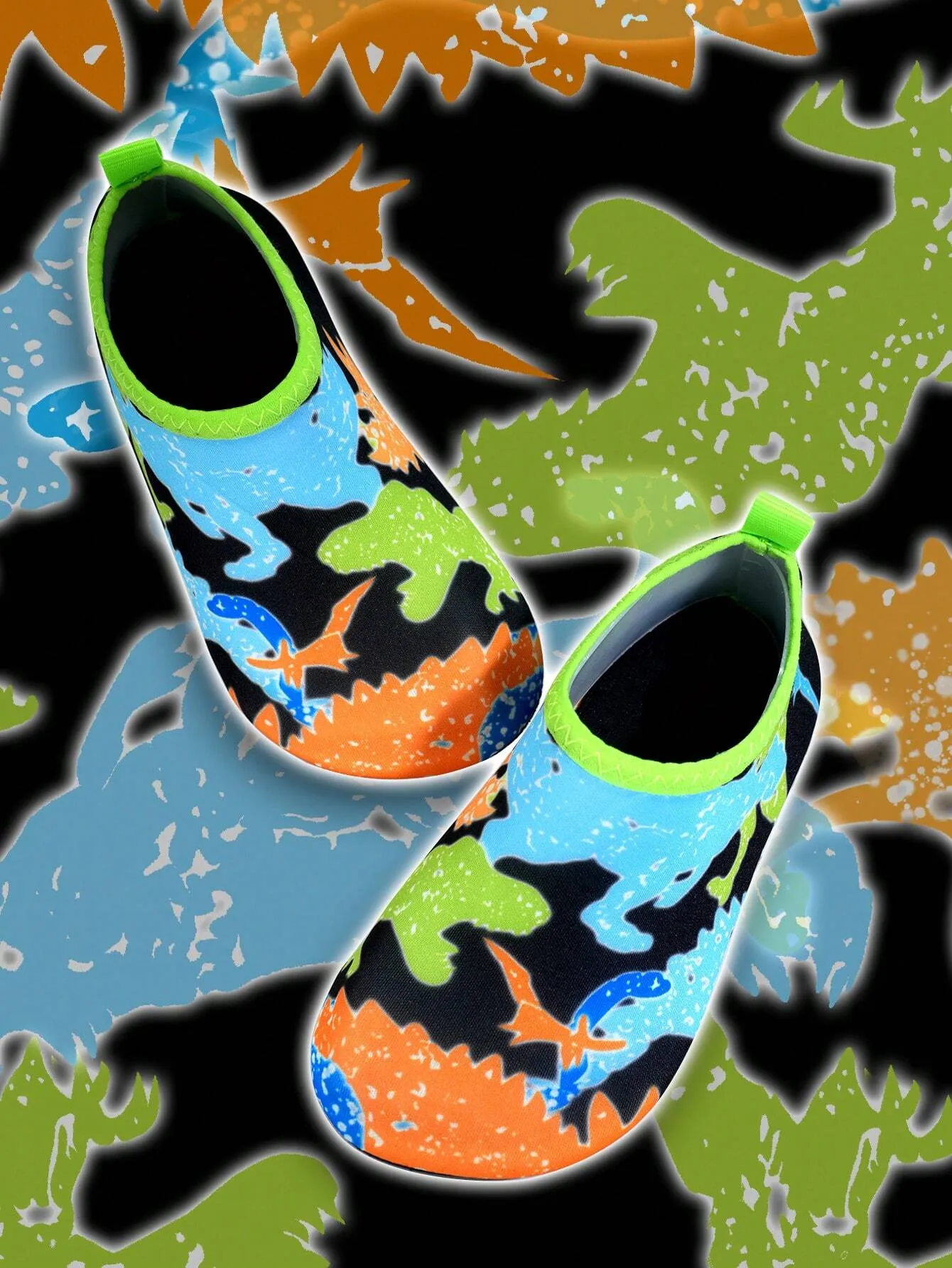 1pair Boys' Blue Rubber Anti-Slip Water Shoes FD