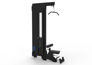 1RM Ebony Lat Pulldown Low Row Machine 80kg | Rack Mounted
