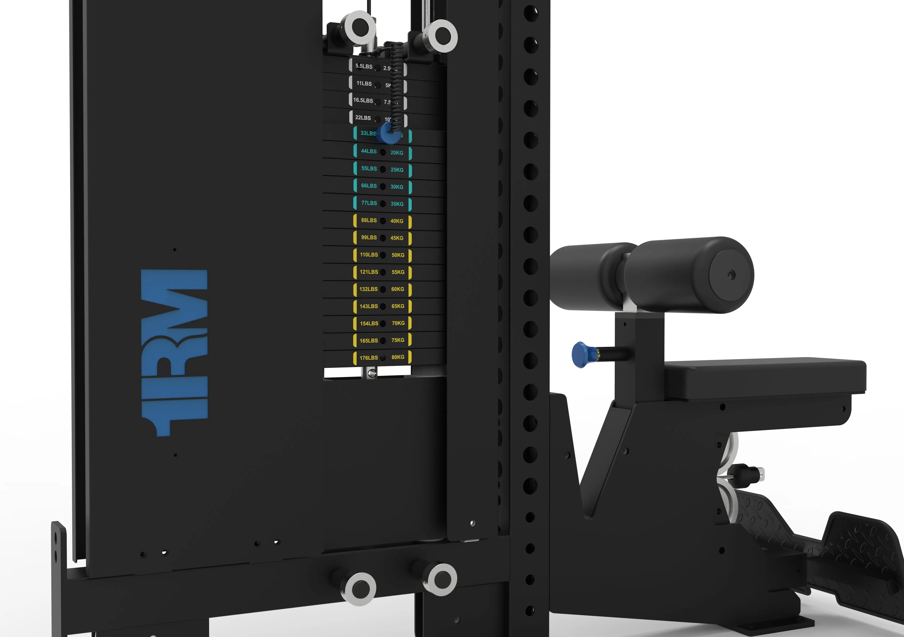 1RM Ebony Lat Pulldown Low Row Machine | Stand Alone