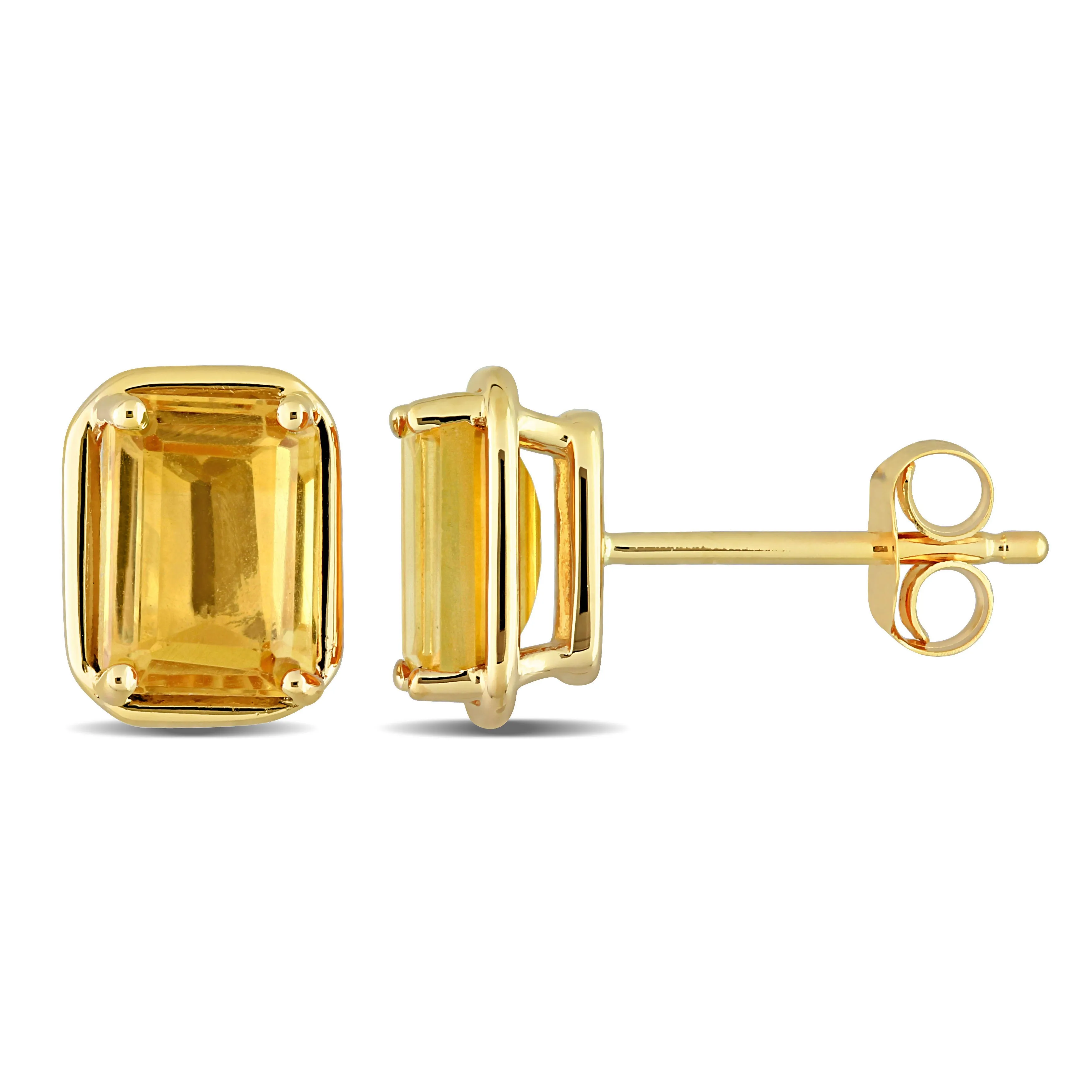 2 1/4 CT TGW Citrine Fashion Post Earrings 14k Yellow Gold
