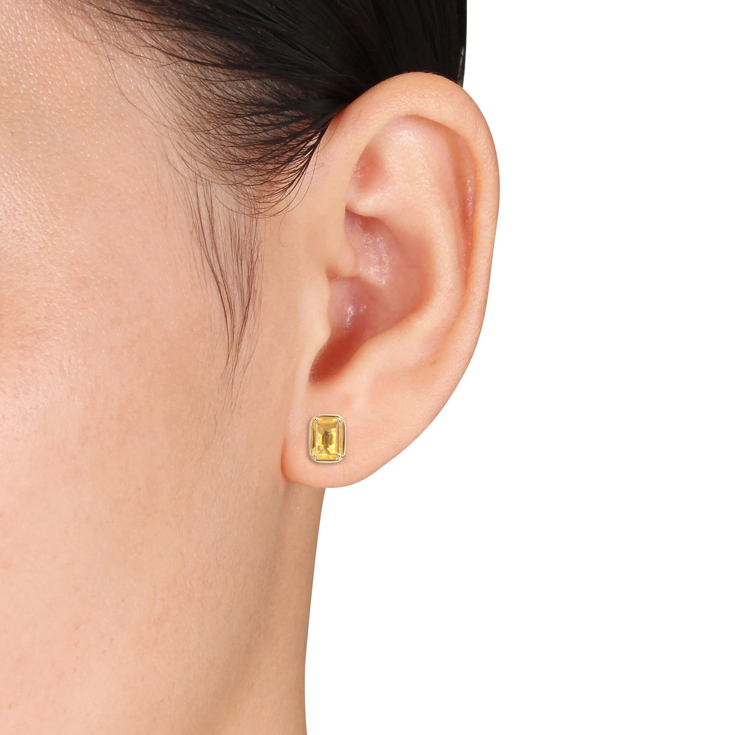 2 1/4 CT TGW Citrine Fashion Post Earrings 14k Yellow Gold