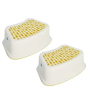 2 Pack Non-Slip Step Stools for Kids, Toddlers Stool Toilet Potty Training, Yellow