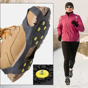 2-Pack: Unisex Attachable Anti Slip Anti-Skid Ice-Traction Cleats Over Shoe/Boot
