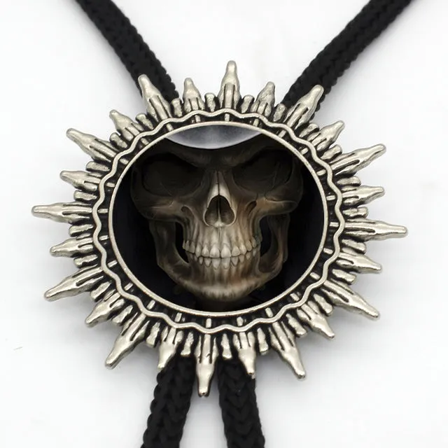 2017 Western Bolo Tie Antique Design Skull  Cowboy Bolo Tie for Men Neck Tie Suit Shirt Accessories Slide Adjustable