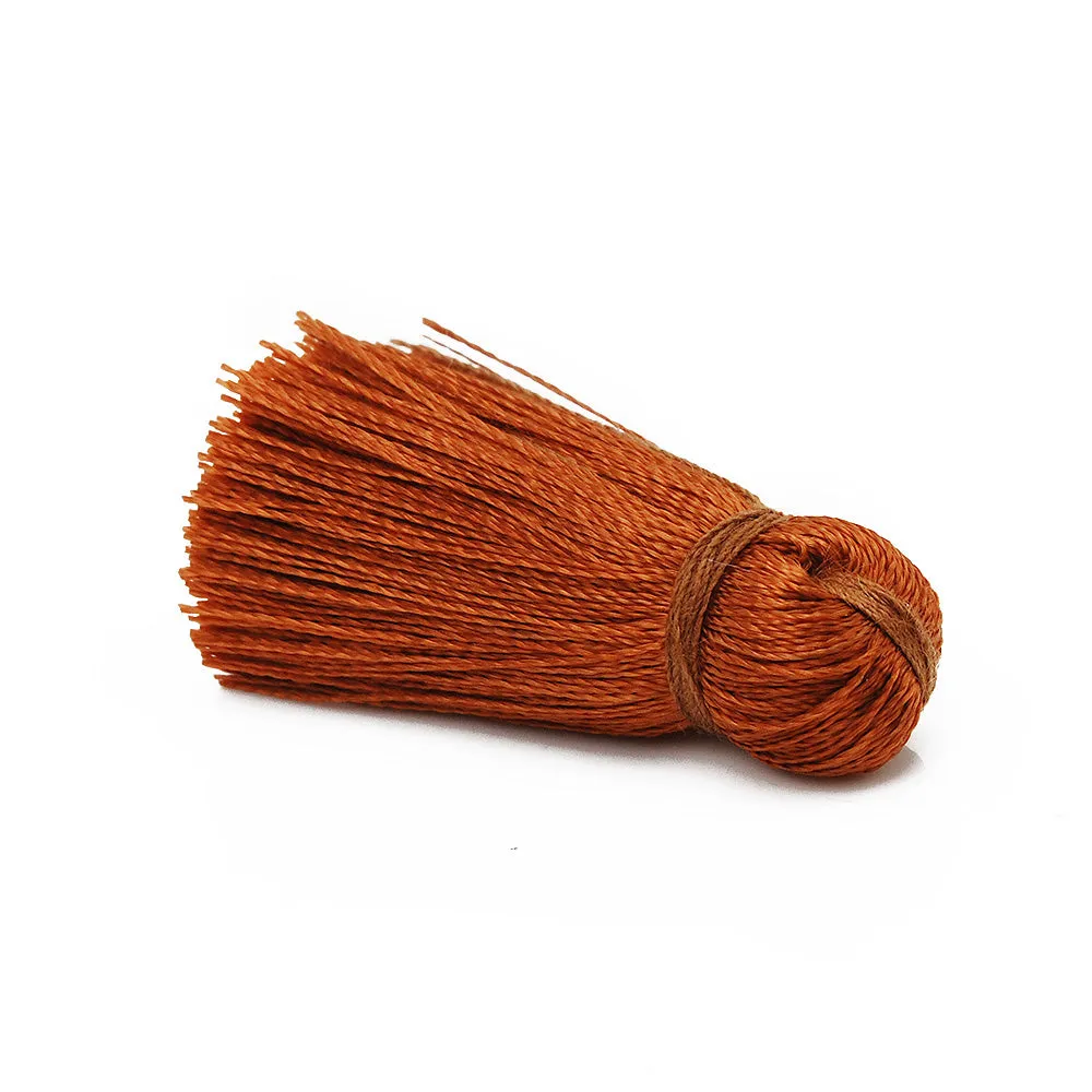 3cm Silky Tassels,Coffee Handmade Long Jewelry Tassels,Fashion Mala Necklace Tassels, 20pcs/lot