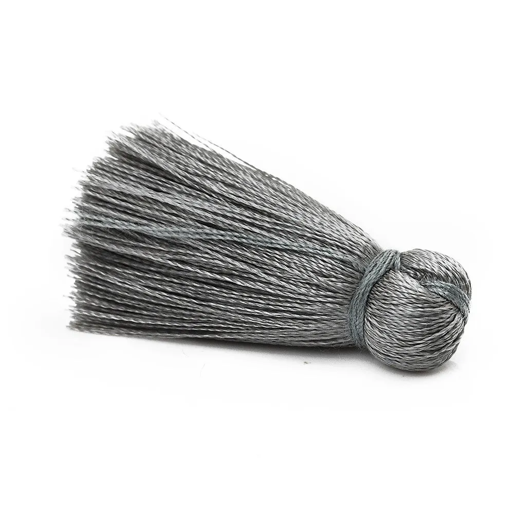 3cm Silky Tassels,Deep Gray Fashion Mala Necklace Tassels, Handmade Jewelry Tassels, 20pcs/lot