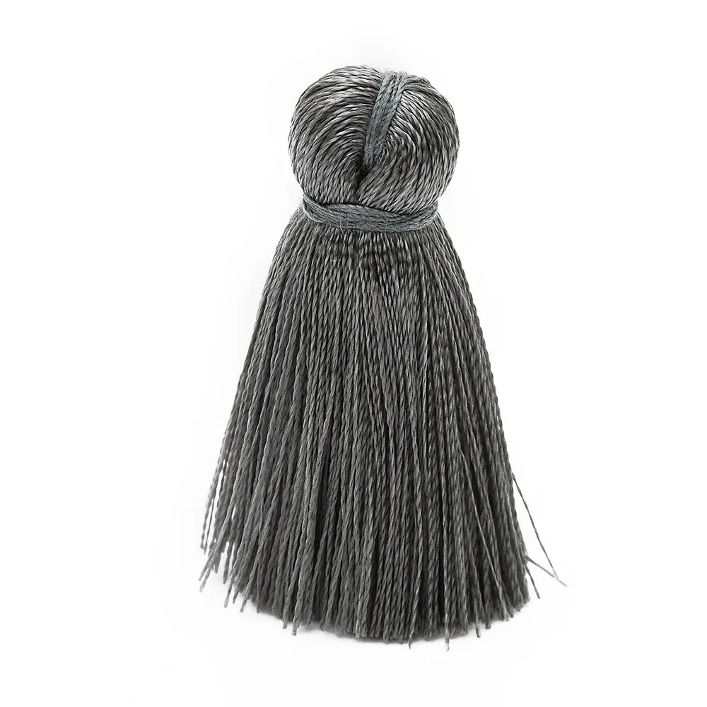 3cm Silky Tassels,Deep Gray Fashion Mala Necklace Tassels, Handmade Jewelry Tassels, 20pcs/lot