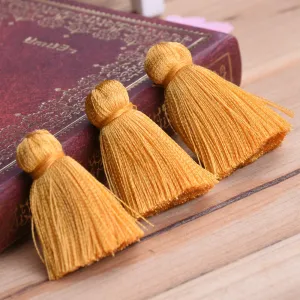 3cm Silky Tassels,Fluorescent yellow  Fashion Mala Necklace Tassels, Handmade Jewelry Tassels, 20pcs/lot