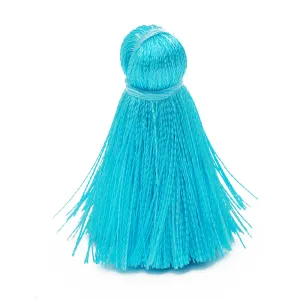 3cm Silky Tassels,Light Blue Fashion Mala Necklace Tassels, Handmade Jewelry Tassels, 20pcs/lot