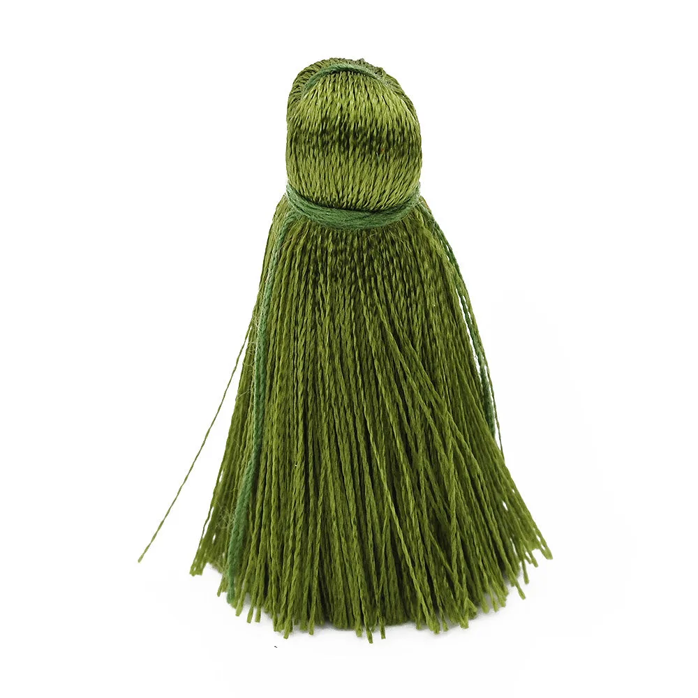 3cm Silky Tassels,Pale Green Fashion Mala Necklace Tassels, Handmade Jewelry Tassels, 20pcs/lot