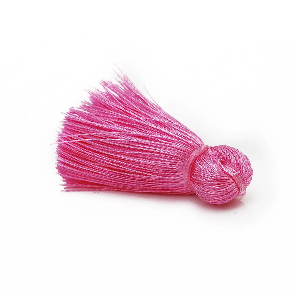 3cm Silky Tassels,Pink Fashion Mala Necklace Tassels, Handmade Jewelry Tassels, 20pcs/lot