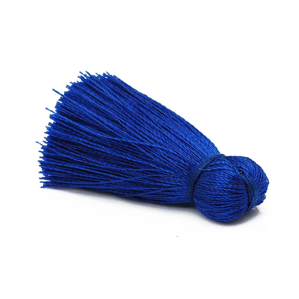 3cm Silky Tassels,Sapphire Blue Fashion Mala Necklace Tassels, Handmade Jewelry Tassels, 20pcs/lot