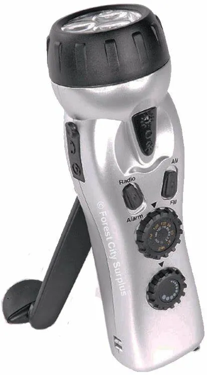 4 In 1 L.E.D. Crank Flashlight