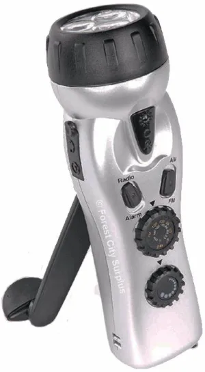4 In 1 L.E.D. Crank Flashlight