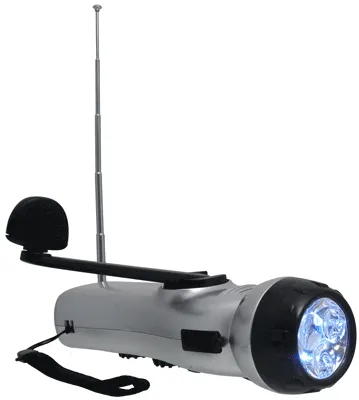 4 In 1 L.E.D. Crank Flashlight