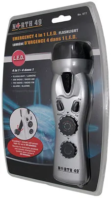 4 In 1 L.E.D. Crank Flashlight