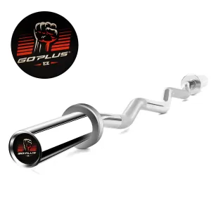 48''Chrome Steel Olympic EZ Curl Bar 28mm Grip Home Gym Fitness Equipment Silver