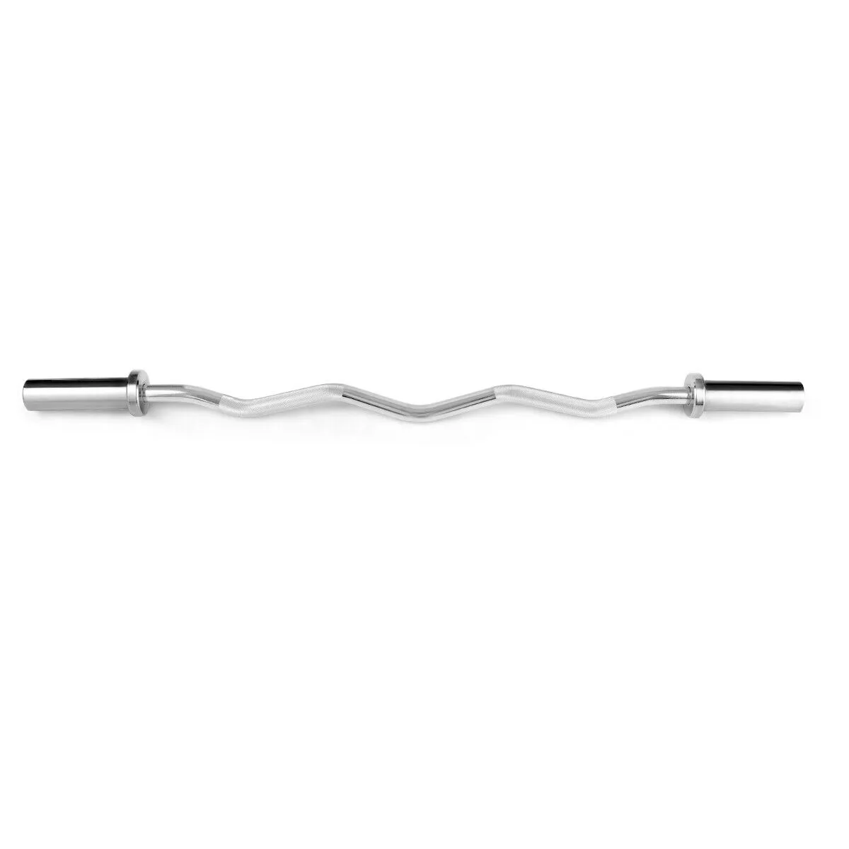48''Chrome Steel Olympic EZ Curl Bar 28mm Grip Home Gym Fitness Equipment Silver