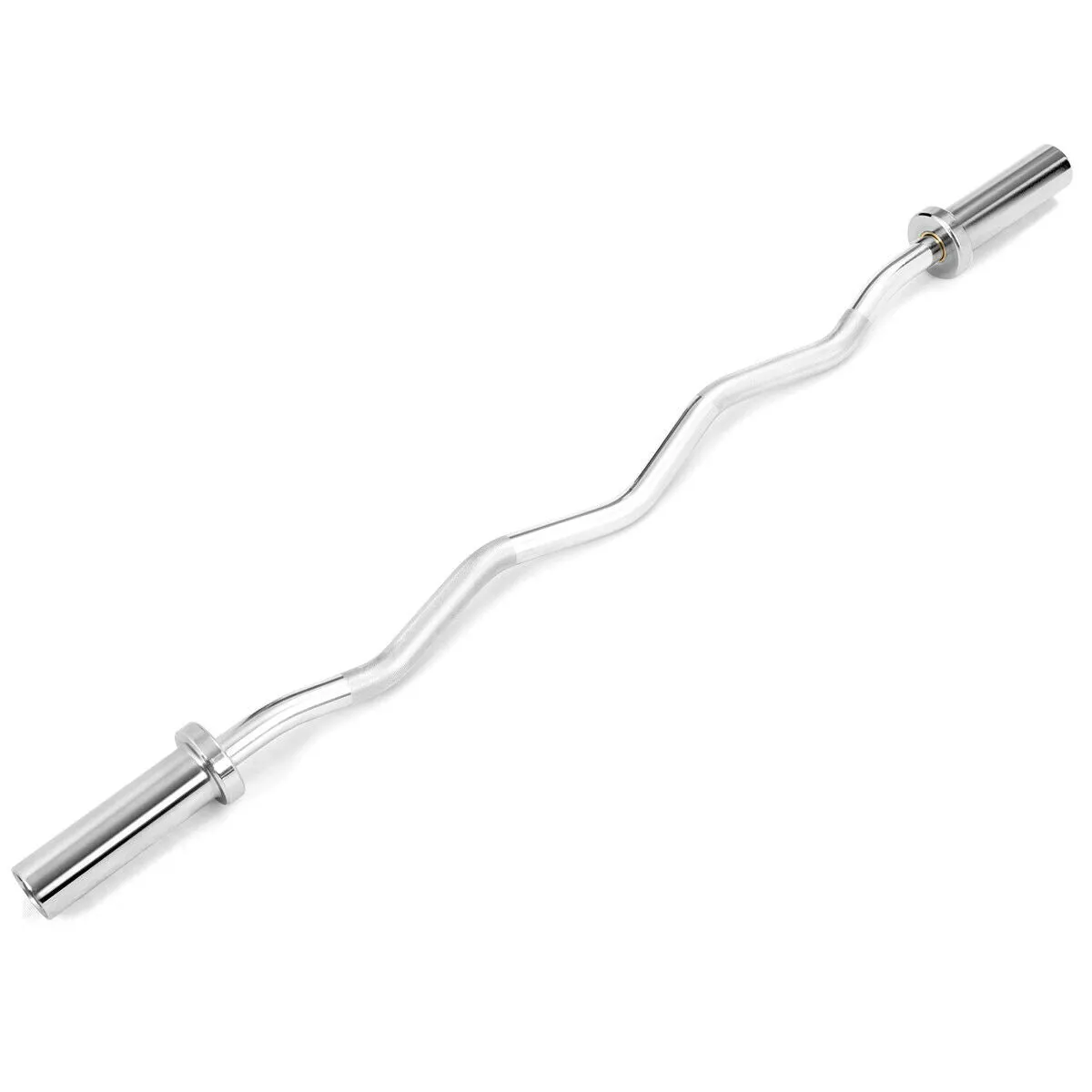 48''Chrome Steel Olympic EZ Curl Bar 28mm Grip Home Gym Fitness Equipment Silver