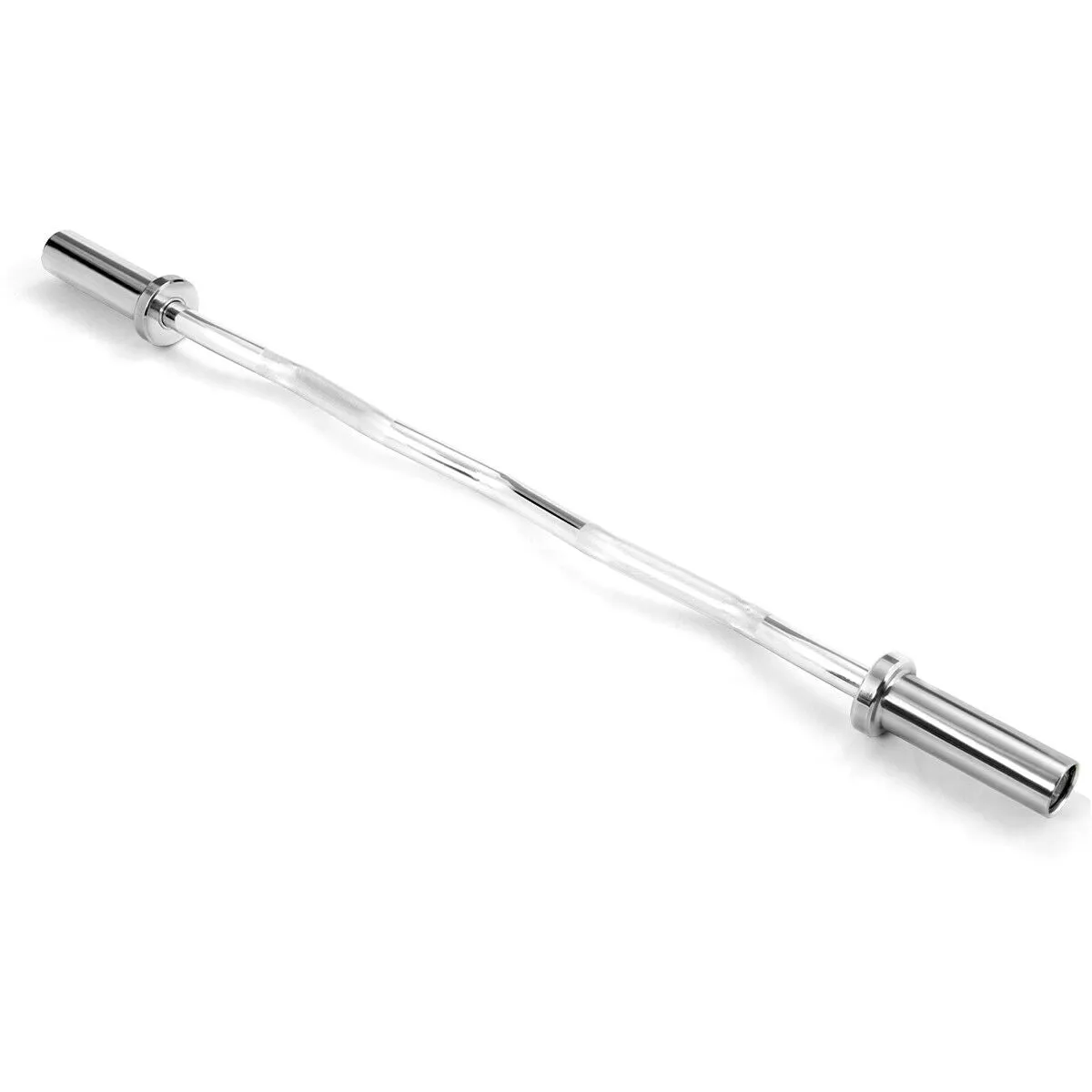 48''Chrome Steel Olympic EZ Curl Bar 28mm Grip Home Gym Fitness Equipment Silver