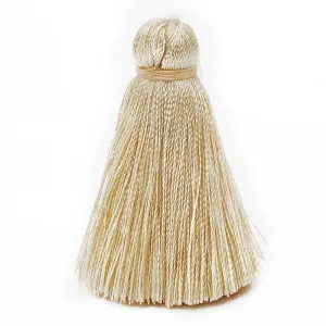 4cm Silky Tassels,Beige Handmade Long Jewelry Tassels,Fashion Mala Necklace Tassels, 20pcs/lot