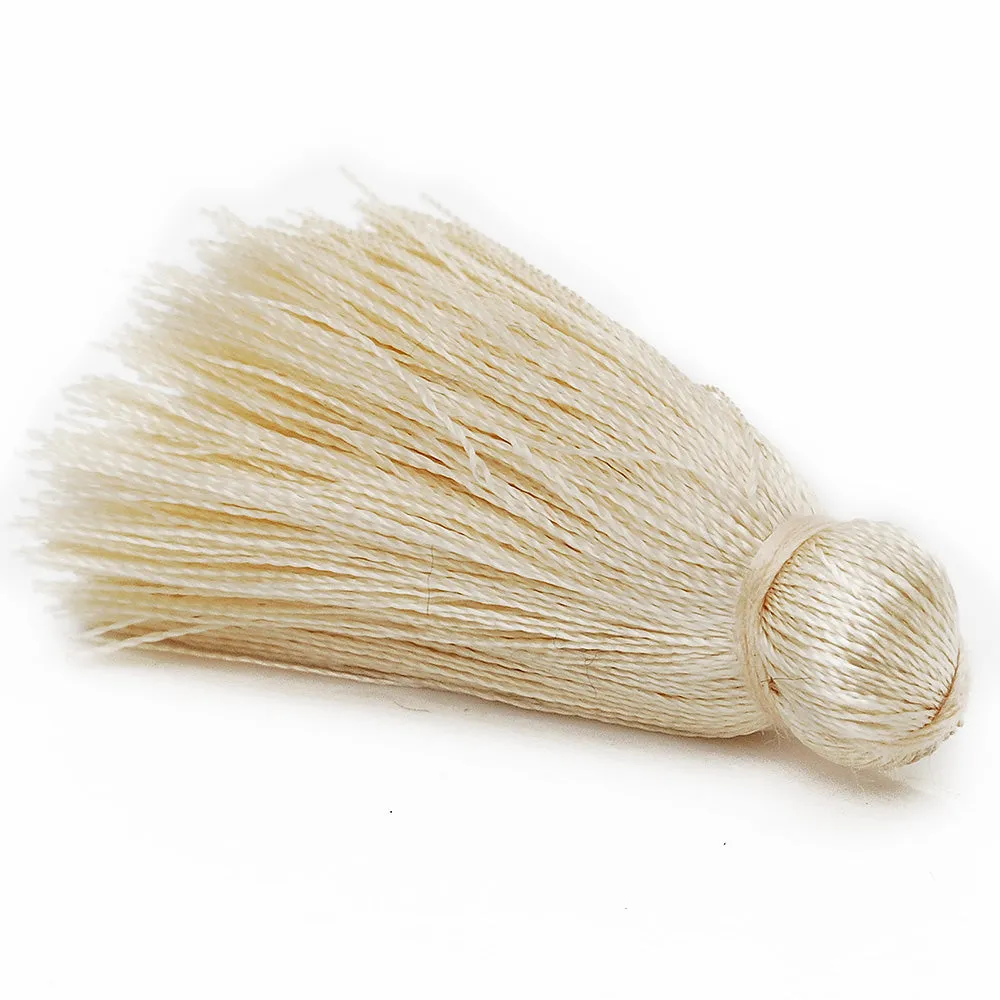 4cm Silky Tassels,Beige Handmade Long Jewelry Tassels,Fashion Mala Necklace Tassels, 20pcs/lot