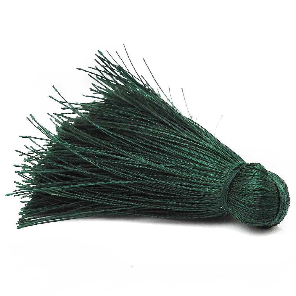 4cm Silky Tassels,Blackish Green Handmade Long Jewelry Tassels,Fashion Mala Necklace Tassels, 20pcs/lot