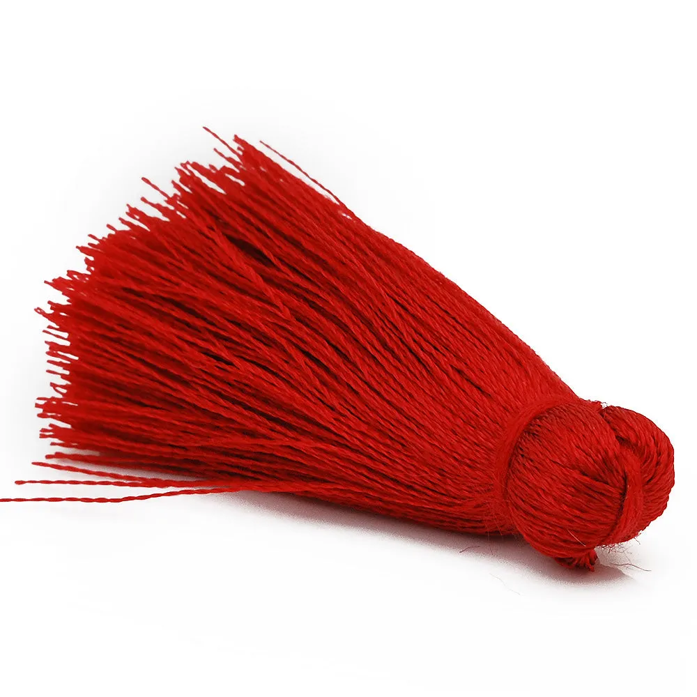 4cm Silky Tassels,Red Handmade Long Jewelry Tassels,Fashion Mala Necklace Tassels, 20pcs/lot