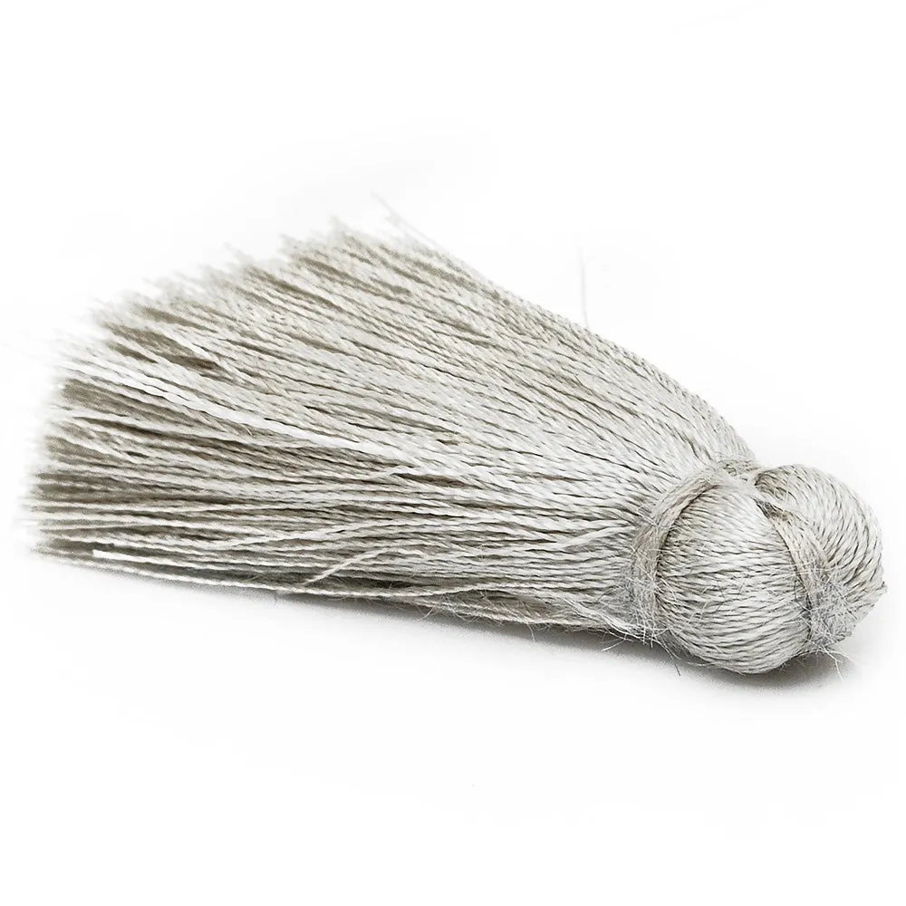 4cm Silky Tassels,Smoky Gray Handmade Long Jewelry Tassels,Fashion Mala Necklace Tassels, 20pcs/lot