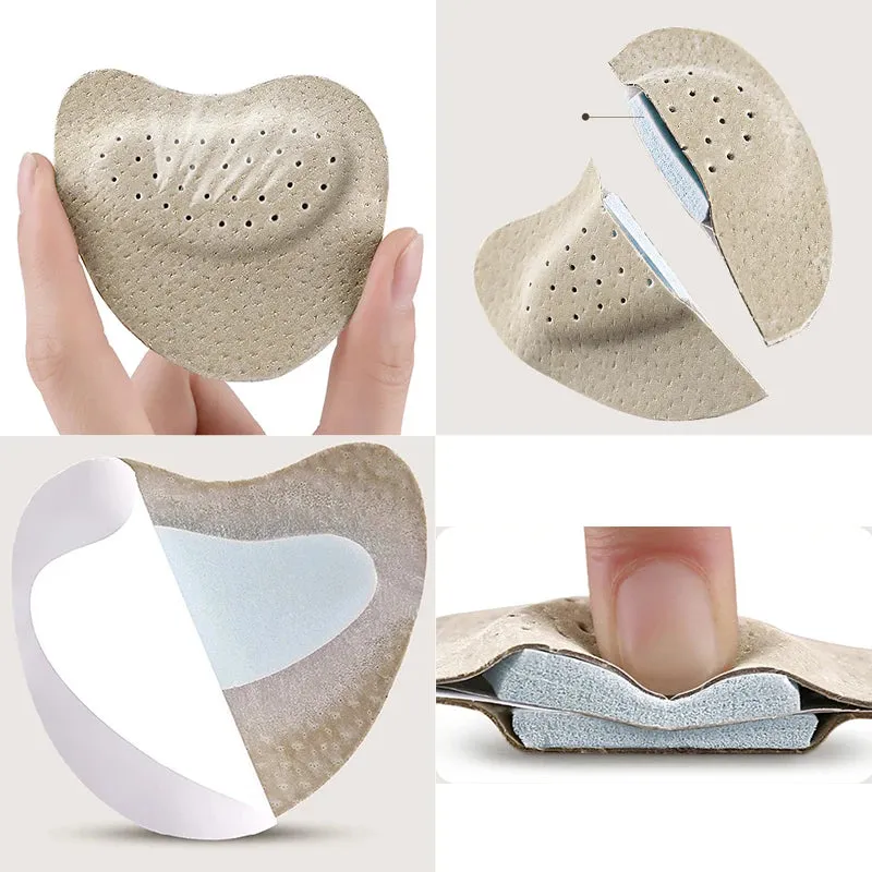4pcs Genuine Leather Anti-Slip Forefoot Pads High Heels Pain Relief Shoe Cushion Inserts