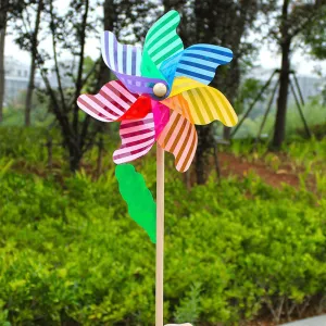 6 Pack Colorful Garden Wind Wheel Spinners