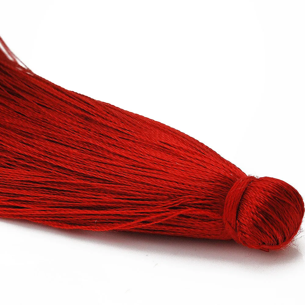 8cm Red Silky Jewelry Tassels,Colorful Handmade Long Jewelry Making Tassels,Quality Fashion Tassels, 20pcs/lot