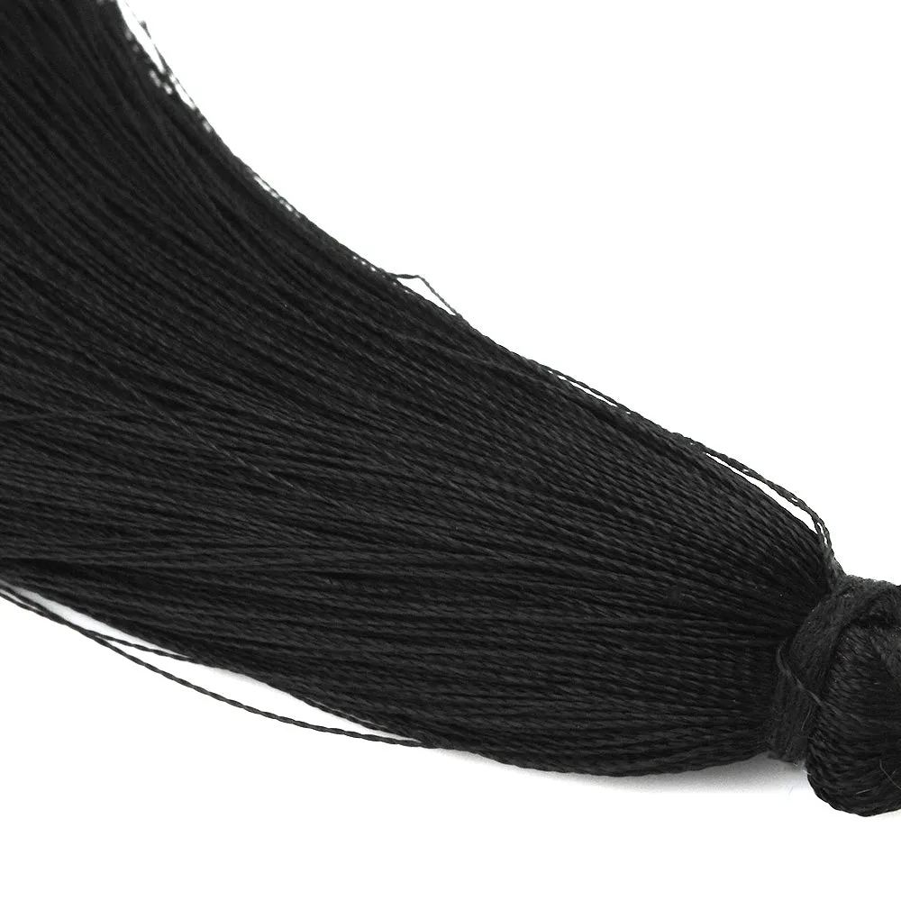 8cm Silky Tassels,Handmade Long Jewelry Tassels,Black Fashion Mala Necklace Tassels, 20pcs/lot