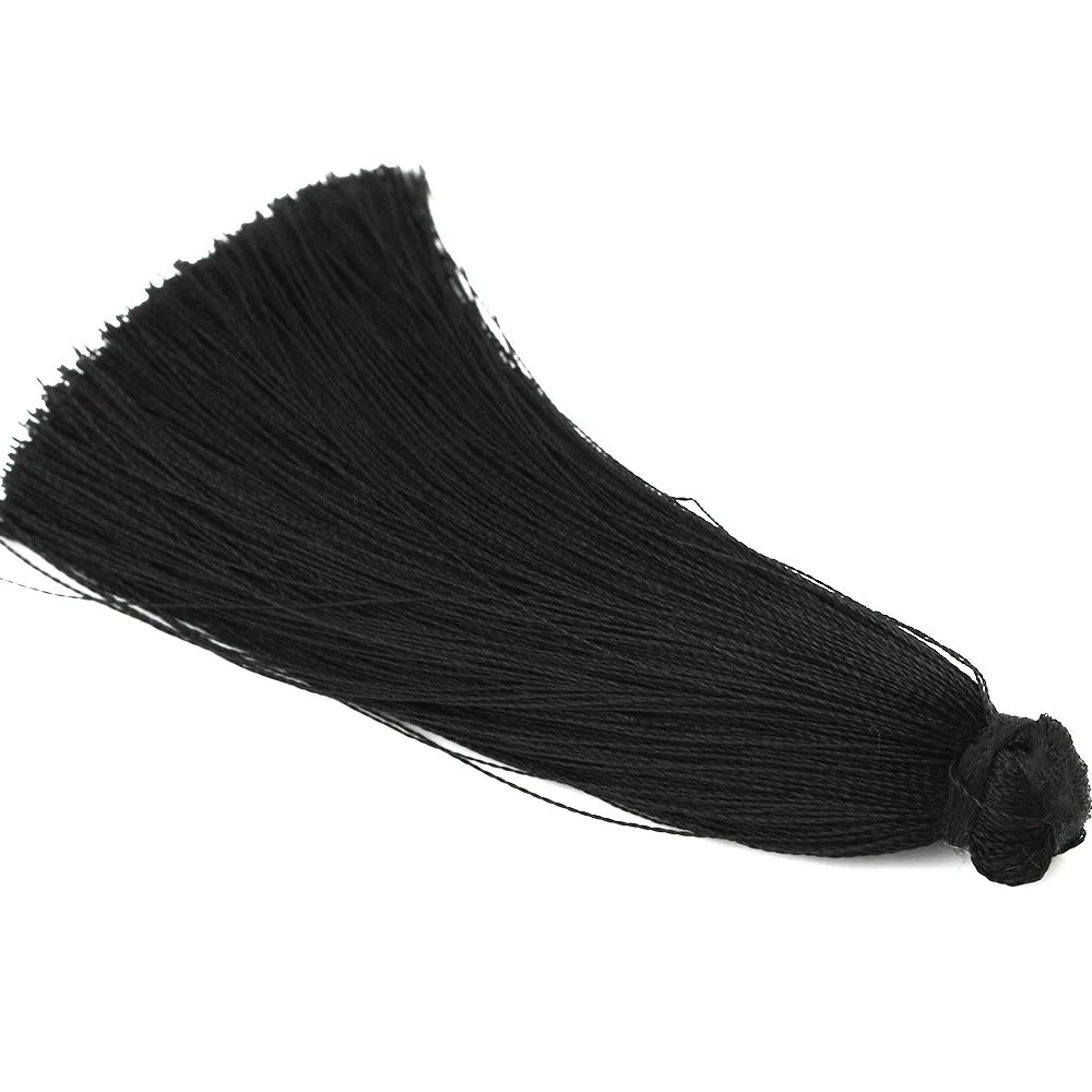 8cm Silky Tassels,Handmade Long Jewelry Tassels,Black Fashion Mala Necklace Tassels, 20pcs/lot