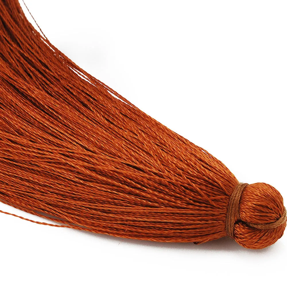 8cm Silky Tassels,Handmade Long Jewelry Tassels,Coffe Color, Fashion Mala Necklace Tassels, 20pcs/lot