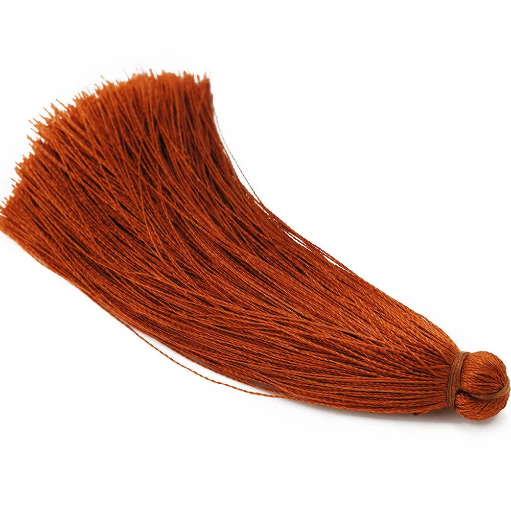 8cm Silky Tassels,Handmade Long Jewelry Tassels,Coffe Color, Fashion Mala Necklace Tassels, 20pcs/lot
