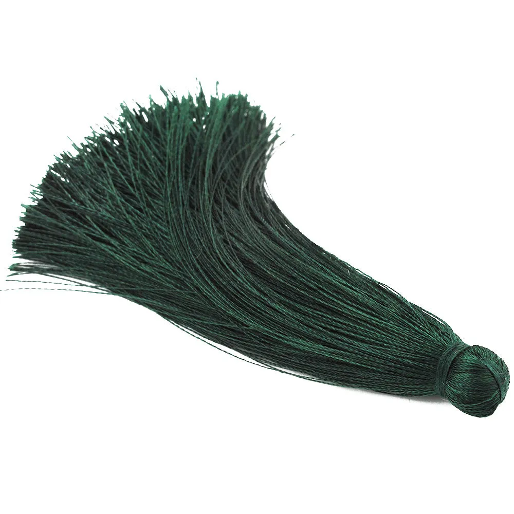 8cm Silky Tassels,Korea Handmade Long Jewelry Tassels,Dark Green Fashion Mala Necklace Tassels, 20pcs/lot